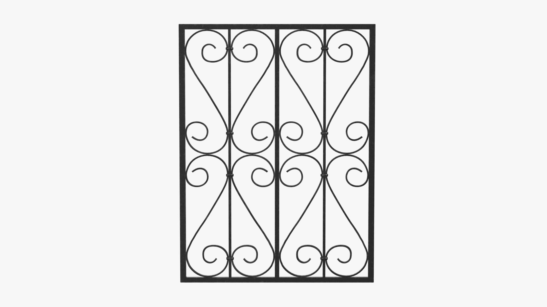 Wrought iron window grille 3D model https://p.turbosquid.com/ts-thumb/pU/mhM1jB/Ot/wroughtironwindowgrilleturntables/jpg/1752879957/1920x1080/turn_fit_q99/1e48af3c224ff9da9d7ce26a7ab4cc6c06998efe/wroughtironwindowgrilleturntables-1.jpg