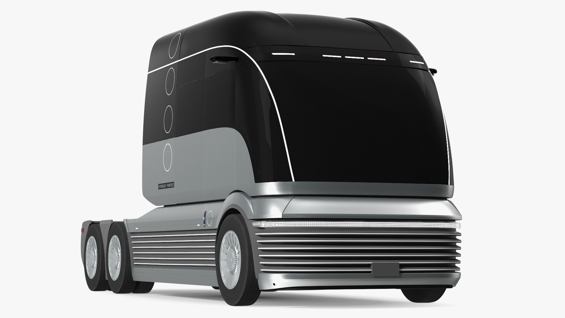 Futuristic Hydrogen Powered Semi Truck Rigged 3D model preview
