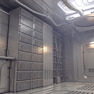 sci-fi shuttle server room