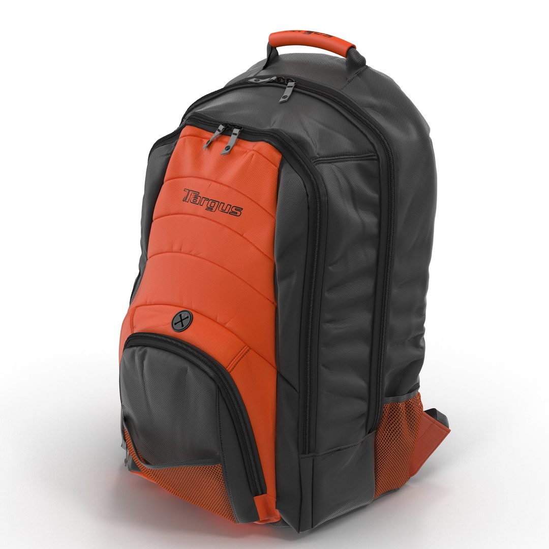 Backpack Black Orange 3D model preview