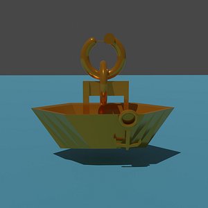 Pendant or earring in the shape of a boat 3D