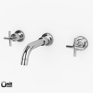 3d model wall-mount washbasin tap helix