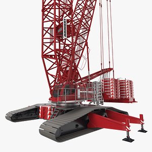 Liebherr LR 1600 2 Crawler Crane 49m Red Cabine Rigged