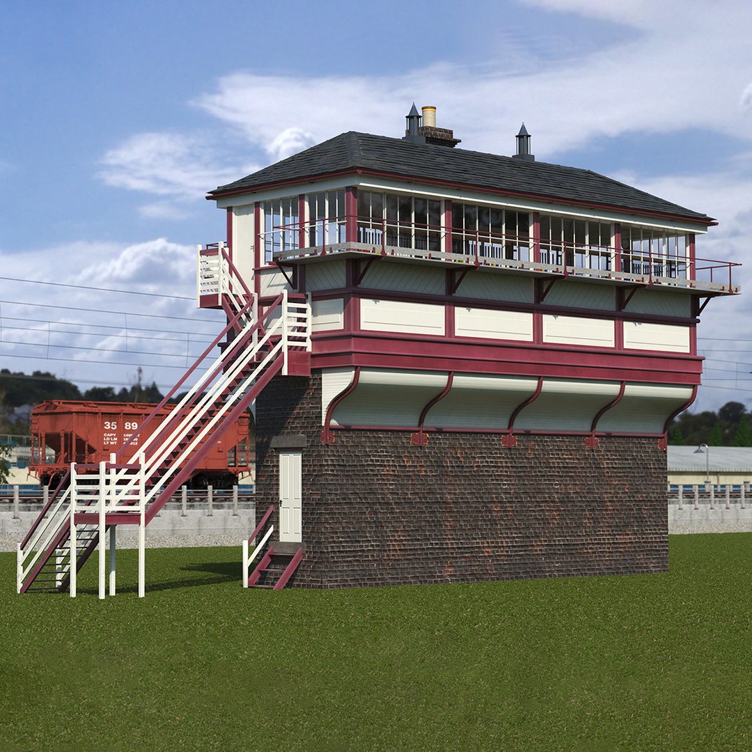 Railway Signal House 3D model preview