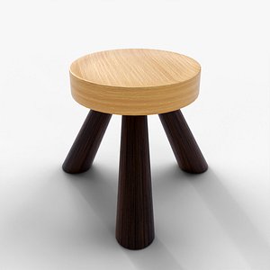 Small Wooden Stool 3D model