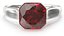 3D Asscher Cut Ruby On Silver Wedding Ring V01