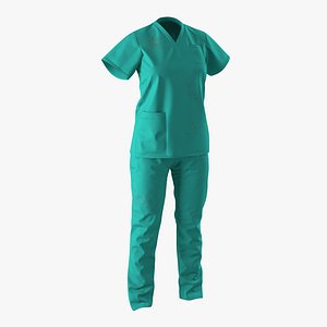 3d female surgeon dress 8 model