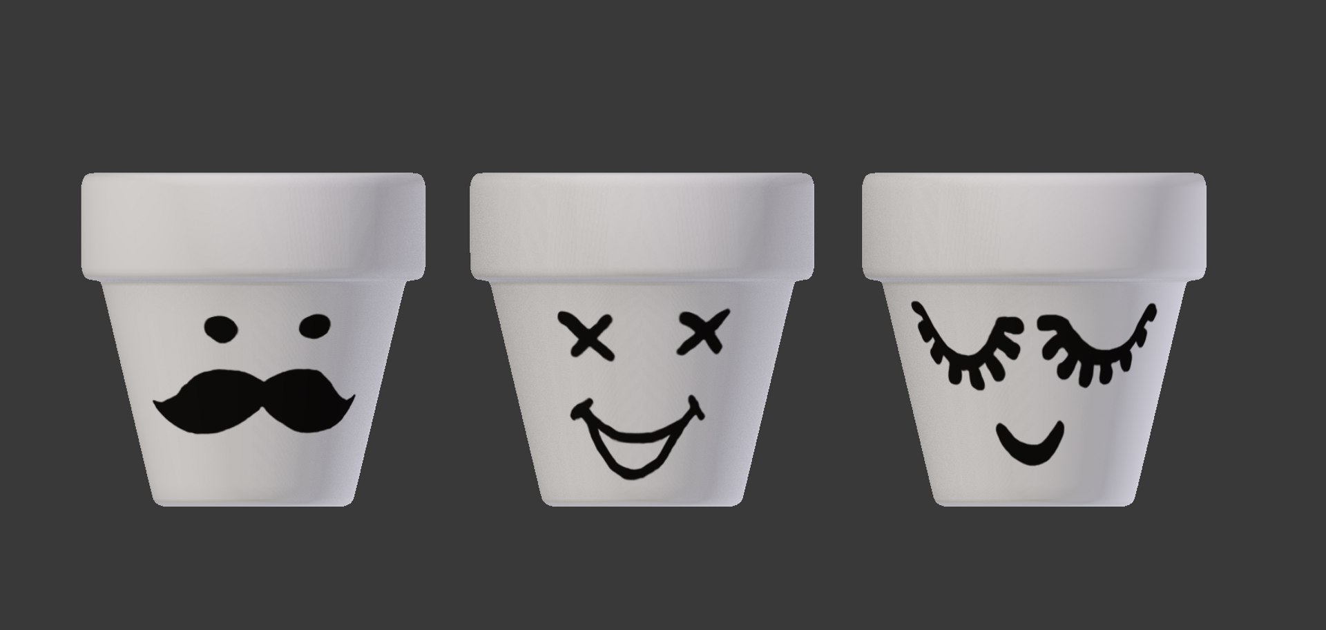 3D flower pots emoji TurboSquid 1366200