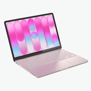 3D Apple MacBook Neo Blush model