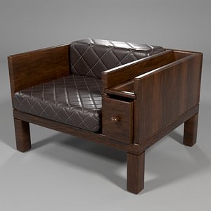 Wooden Armchair 3D Model  Low Poly PBR Game Ready 3D model