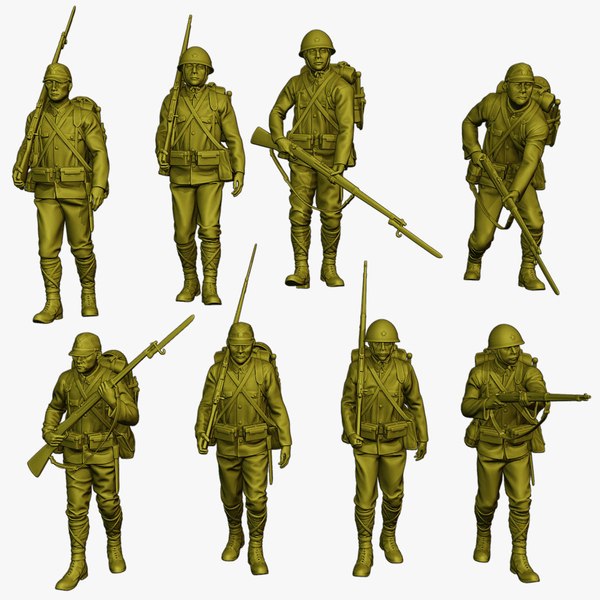 modelo 3d Soldado japones ww2 J1 Pack2 - TurboSquid 1892147