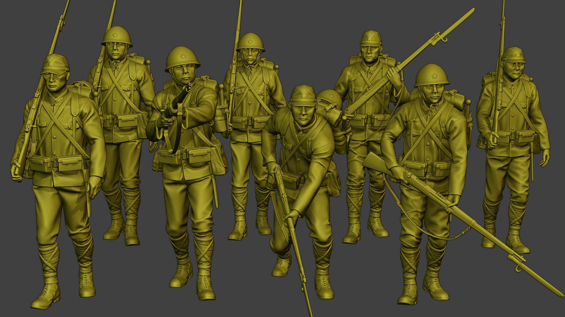 Japanese Soldier Ww2 J1 Pack2 3D Model - TurboSquid 1892147