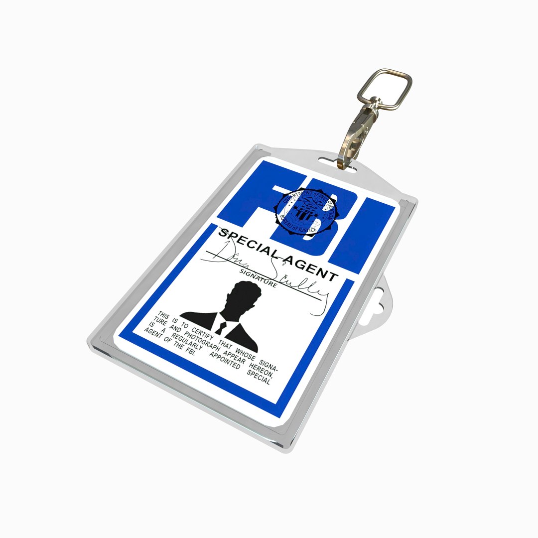 FBI Card in Lanyard - Agent Pass - With textures - 3D Asset model ...