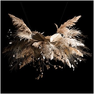 Hanging Bouquet Of Dry Reeds For Decoration 270 3D