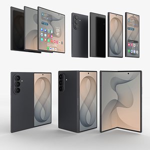 3D Samsung Galaxy Fold 8 Ultra  Graphite  - Rigged  Animated model