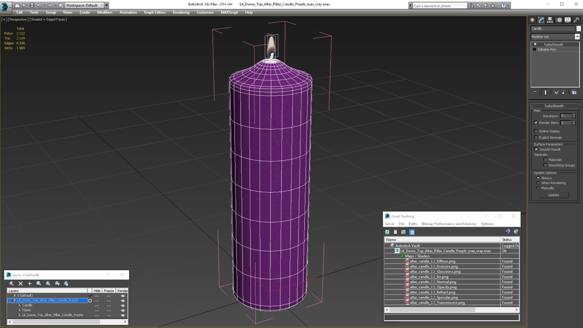 3D Lit Dome Top Altar Pillar Candle Purple https://p.turbosquid.com/ts-thumb/pV/imcI0D/WZ/litdometopaltarpillarcandlepurple3dmodel015/jpg/1633941825/1920x1080/fit_q87/e0806bd2a2dd26573a8d423d40695e307368381b/litdometopaltarpillarcandlepurple3dmodel015.jpg