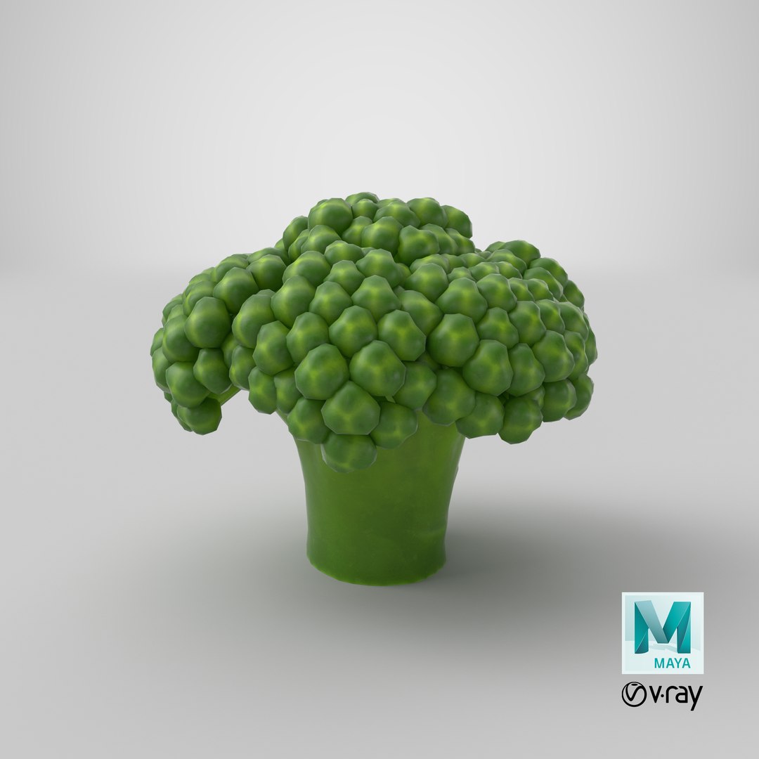 3D Cartoon Broccoli Model - TurboSquid 2078542