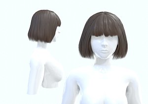 3D Bob Bangs Hairstyle model