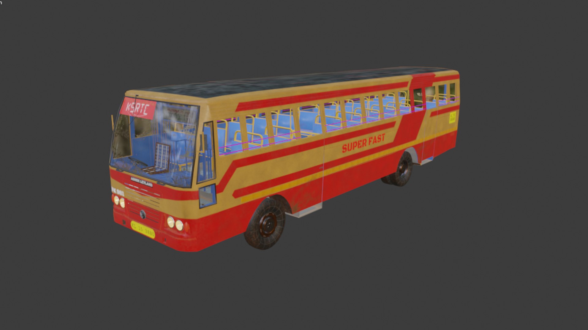 Ksrtc Ashok Leyland 3d Model Turbosquid 1608125