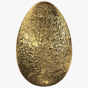 Foil Wrapped Chocolate Egg Gold 3D model