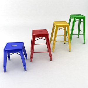 metal stools 3d model
