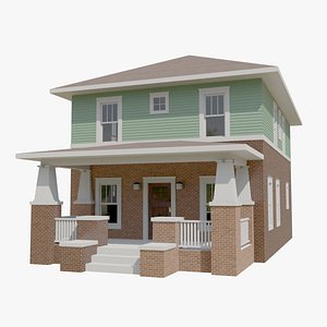3D Prairie Box House model