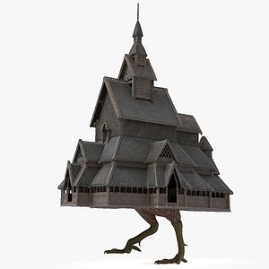 Mythological Hut on Chicken Legs Rigged for Maya