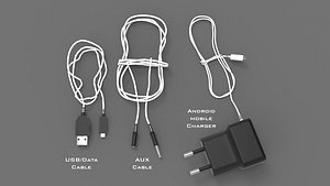 3D MobileElectronics Cable Set model