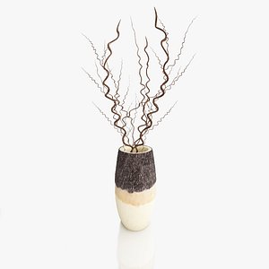 3d wooden vase twig