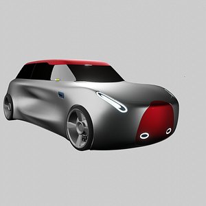 3D concept styled electric hatchback model