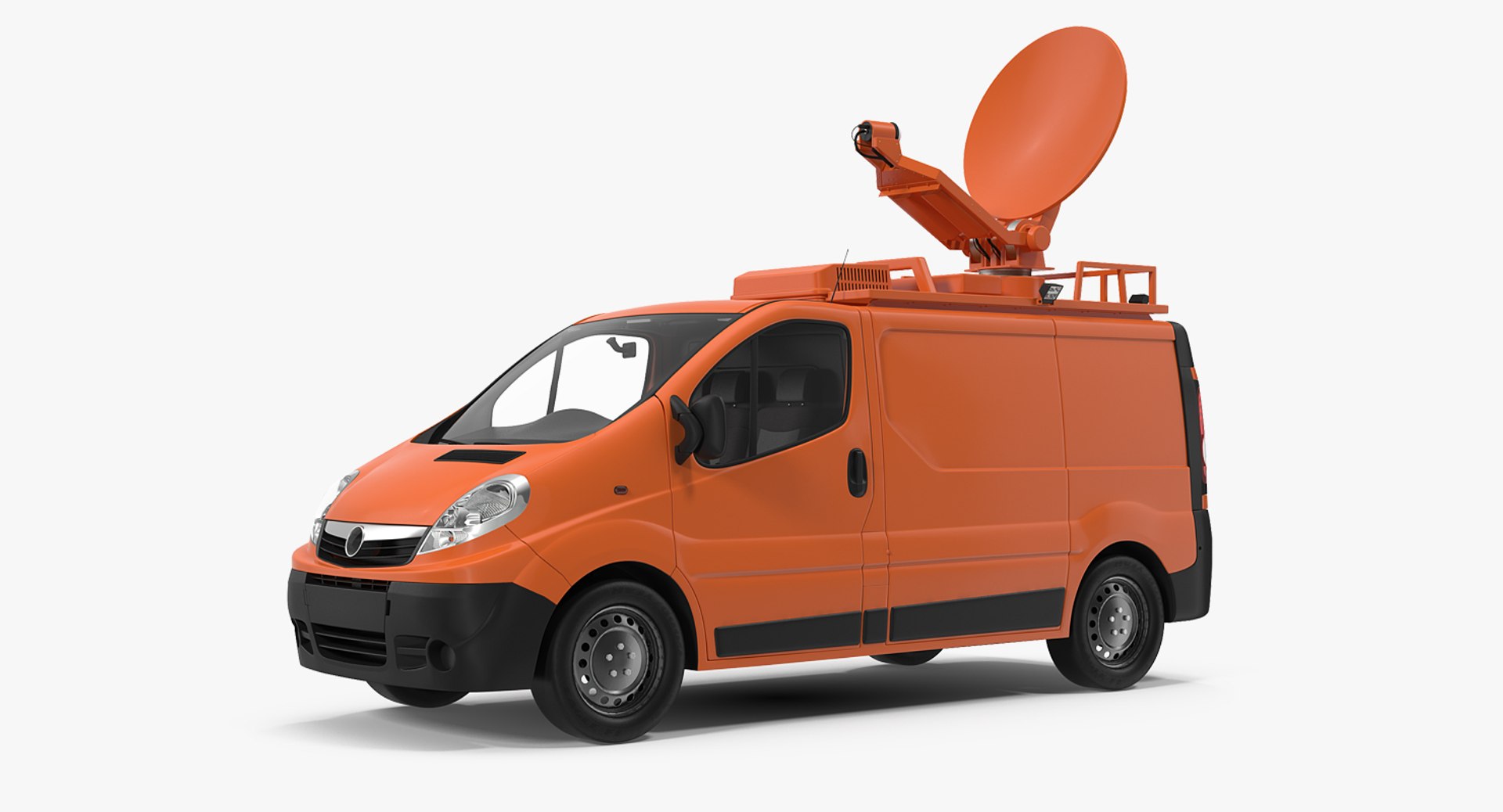 Mobile TV Station Van 3D Model 3D model preview