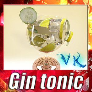 High Detailed Gin Tonic Cocktail