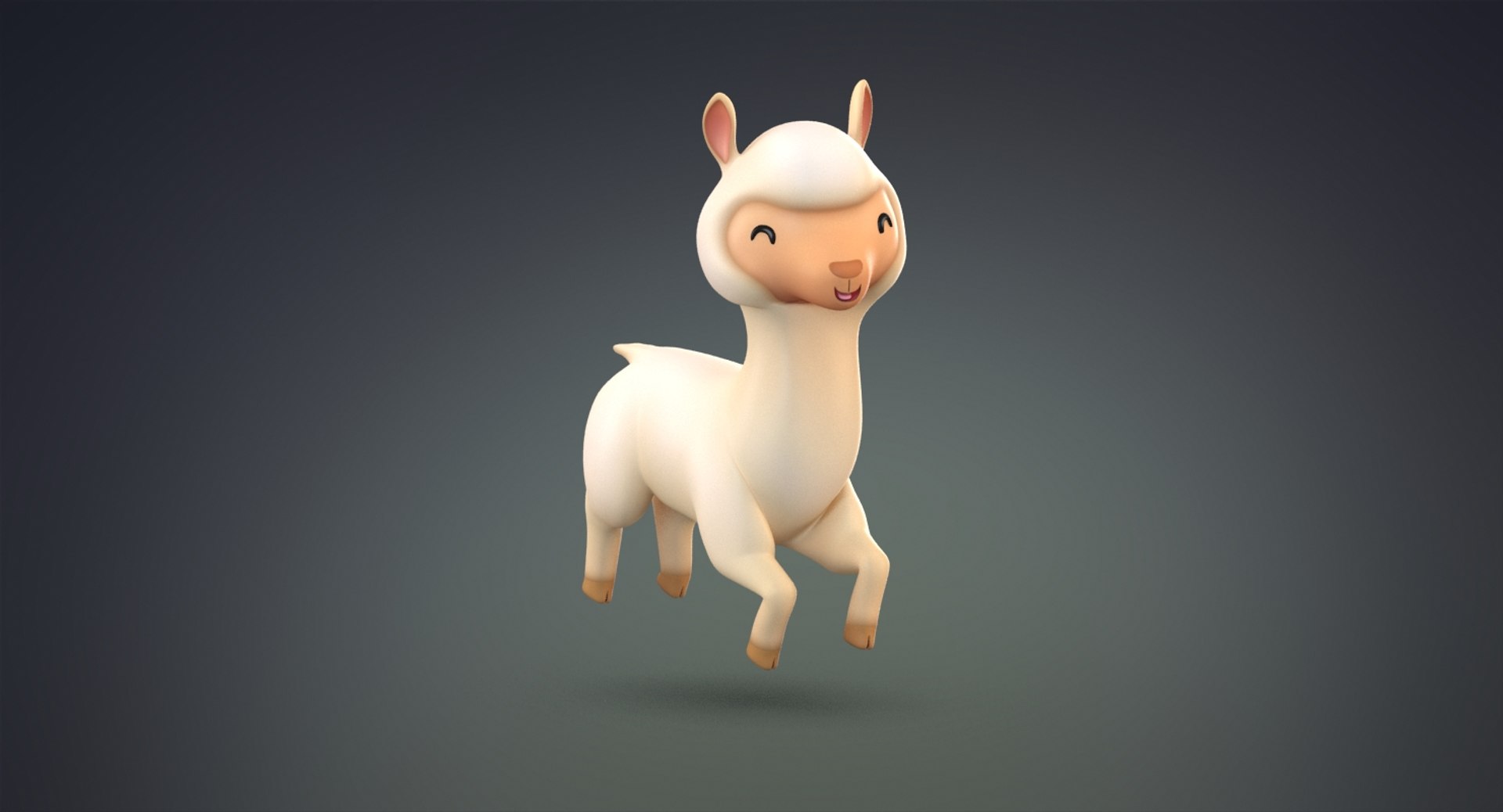 Cute cartoon alpaca 3D - TurboSquid 1322938