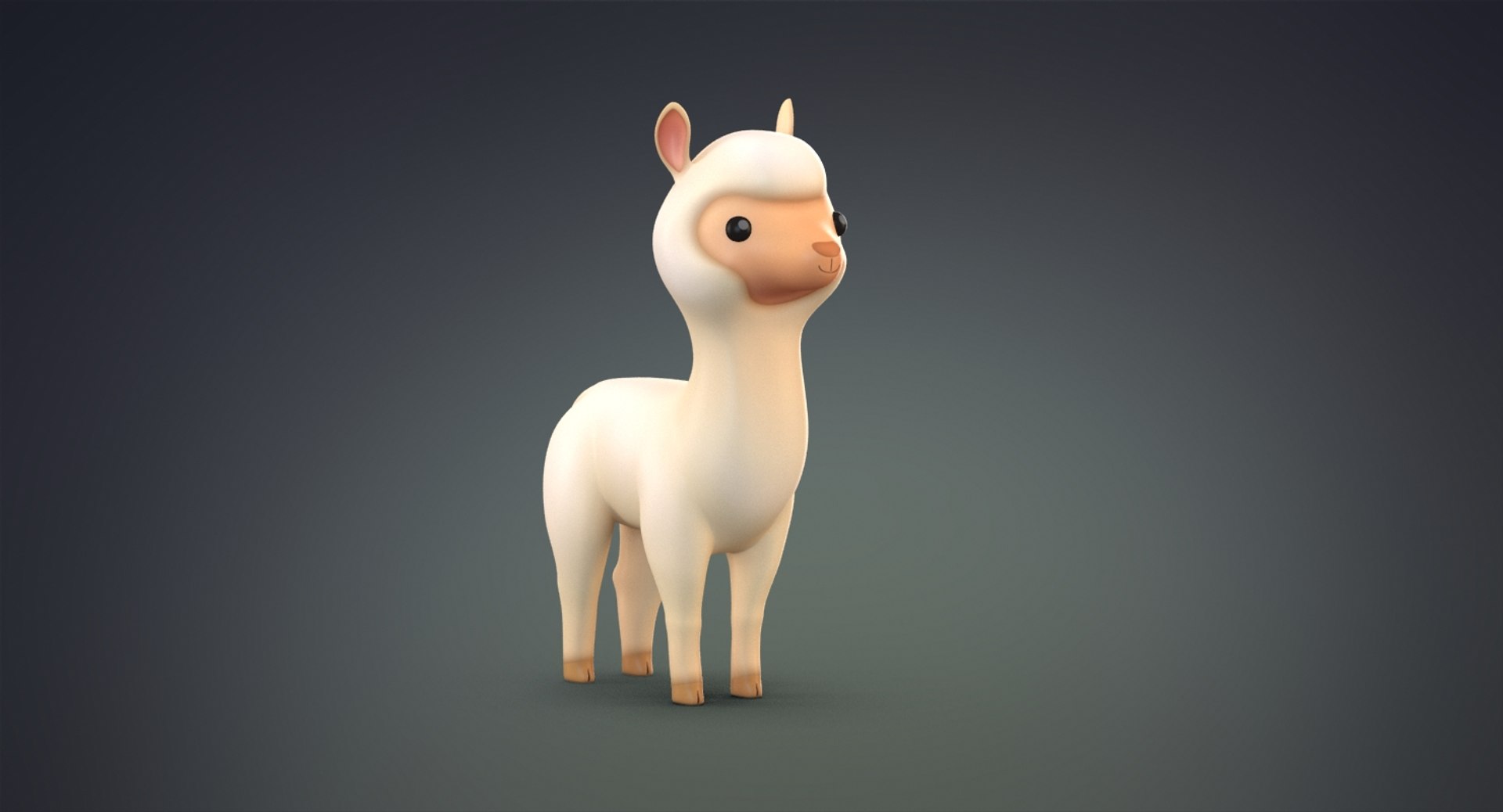 Cute Cartoon Alpaca 3D - TurboSquid 1322938