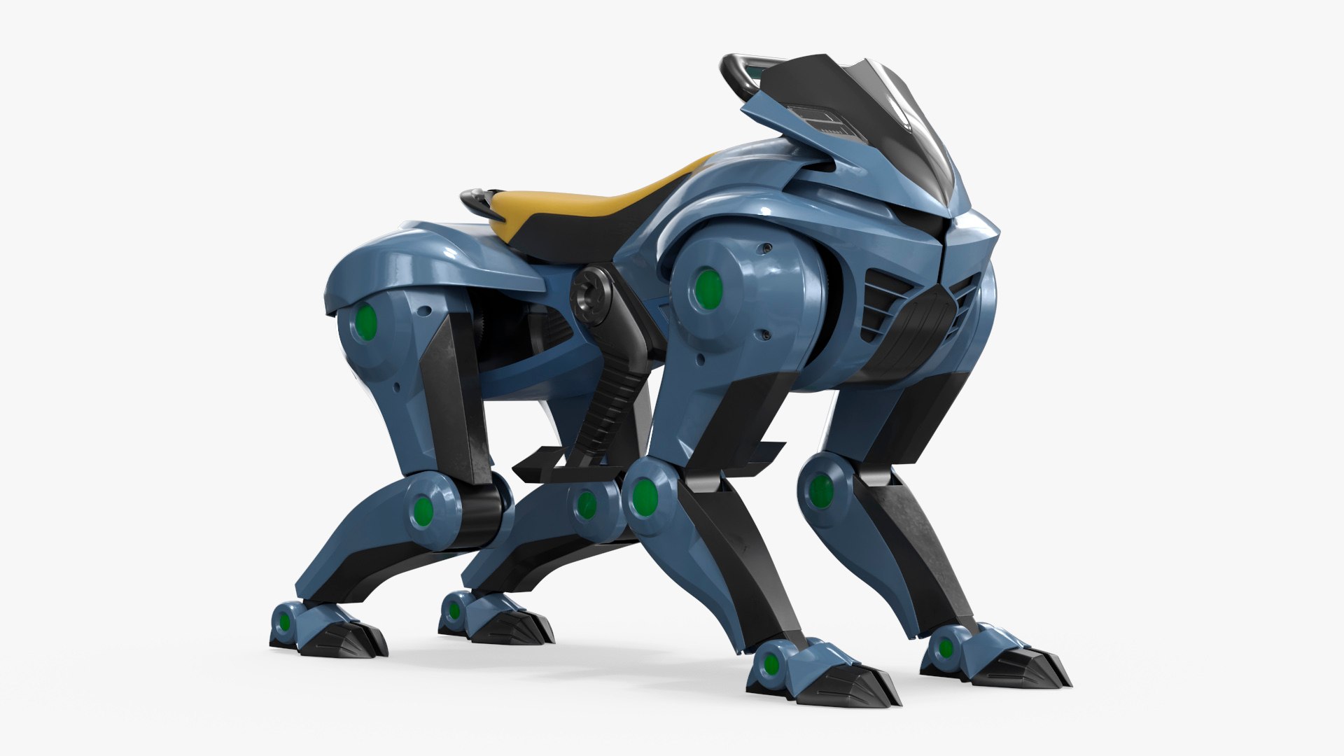 Futuristic Animal-Inspired Walker Light Blue Rigged for Maya 3D model preview