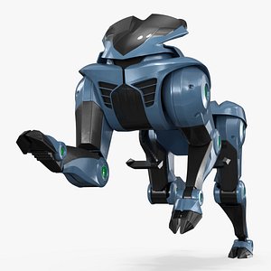 Futuristic Animal-Inspired Walker Light Blue Rigged for Maya 3D model