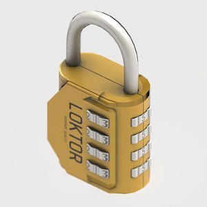 3D 4 Digit Combination Padlock