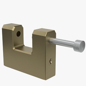 3D Rectangular padlock
