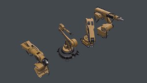 4 Industrial Robots Set
