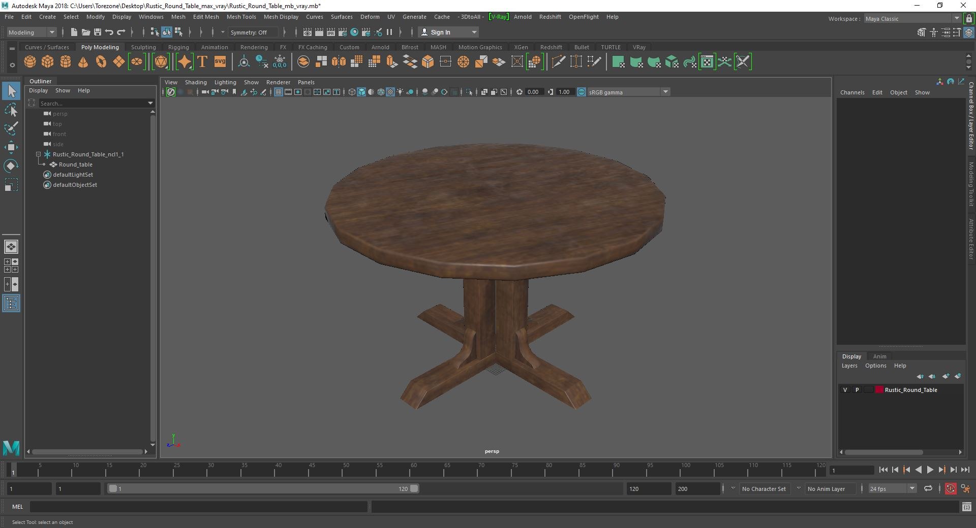 Rustic Round Table Model - TurboSquid 2405613