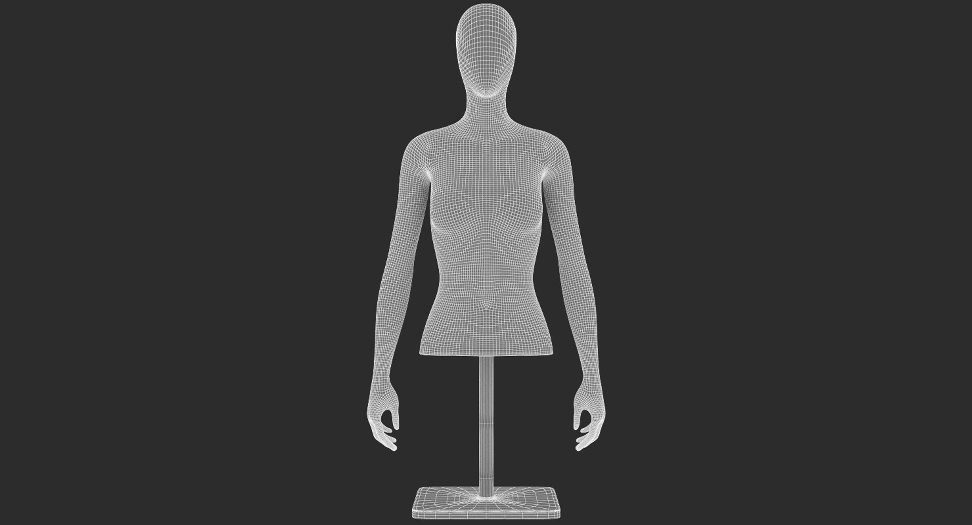 Female Mannequin Half 3d Model Turbosquid 1419208