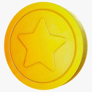 Cartoon Coin Lowpoly PBR