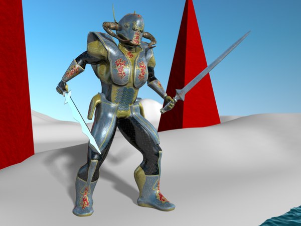 3d medieval alien knight