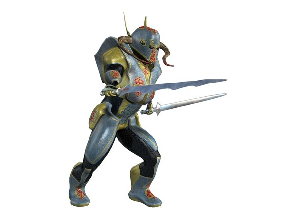 3d medieval alien knight