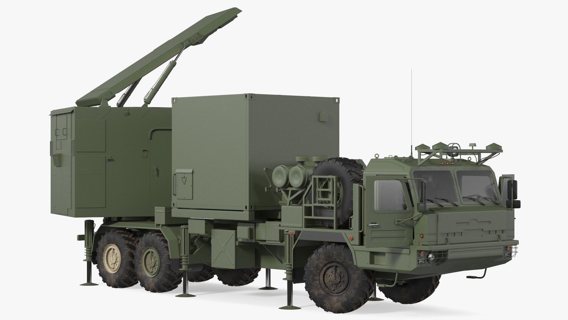 Multi Function Mobile Tracking Radar Rigged 3D model preview