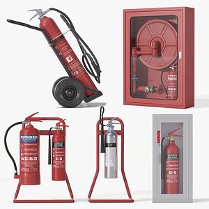 Fire Extinguishers Set 3D model