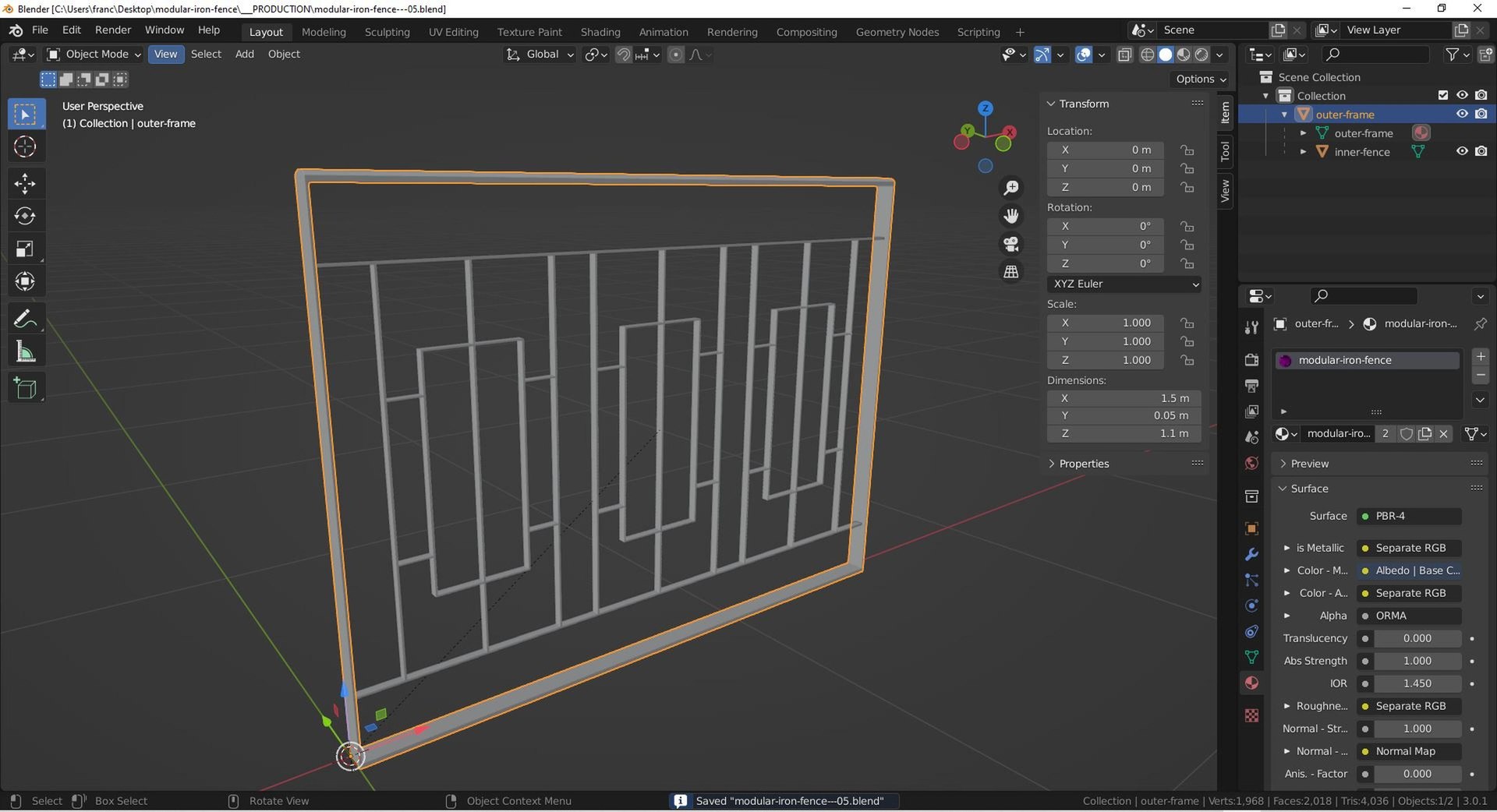 3D Model Modular Iron Fence - TurboSquid 1873529