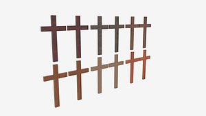 LowPoly Wooden Cross Collection
