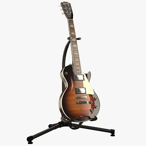 Electro Gitar and Stand 3D model