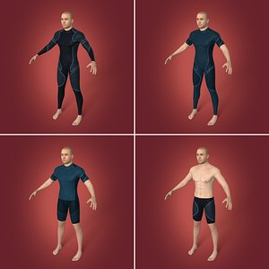 Surfer - Swimmer with 4 Textures -- IK and FK Rig